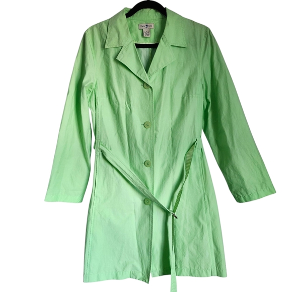 Duck Head Women's Light Green Trench Coat - Picture 1 of 4